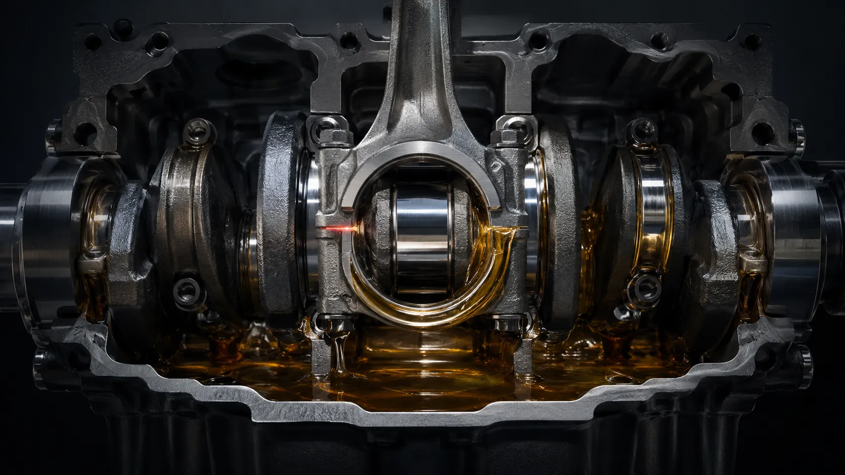 Coussinet et vilebrequin baignant dans l’huile, cœur de la lubrification moteur
